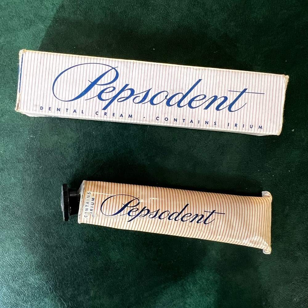 Antique Pepsodent Dental Cream w/ Irium Toothpaste 1946